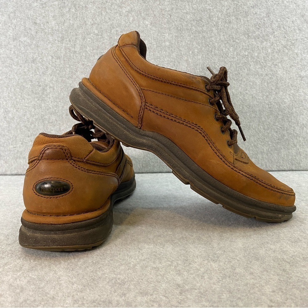 Rockport Men’s Eureka Shoes Nubuck Brown Leather Lace Up Dress Shoe Size 10 GUC